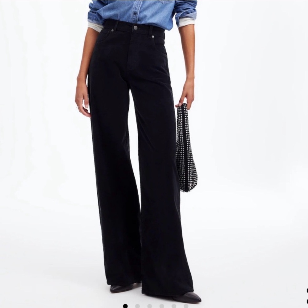 MADEWELL Super Wide-Leg Corduroy Pants in Black 31